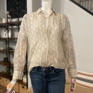 Elegant Cream Paisley Women's Top